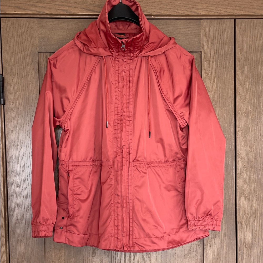 Avia Coral-Red Hooded Raincoat